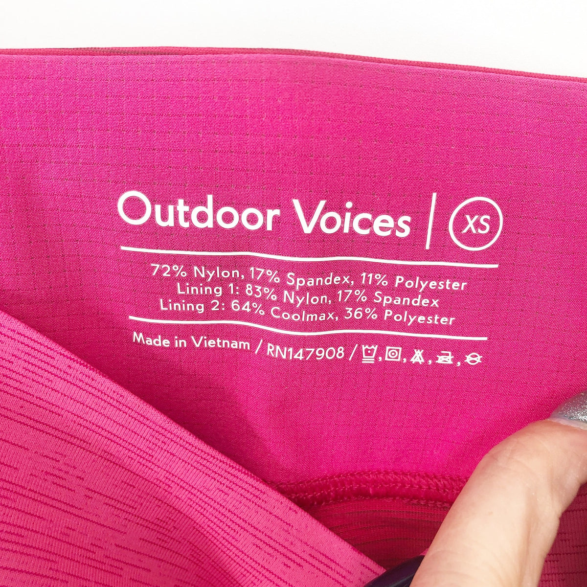 OUTDOOR VOICES Womens TechSweat Core 7/8 Legging XS Raspberry Pink NWT