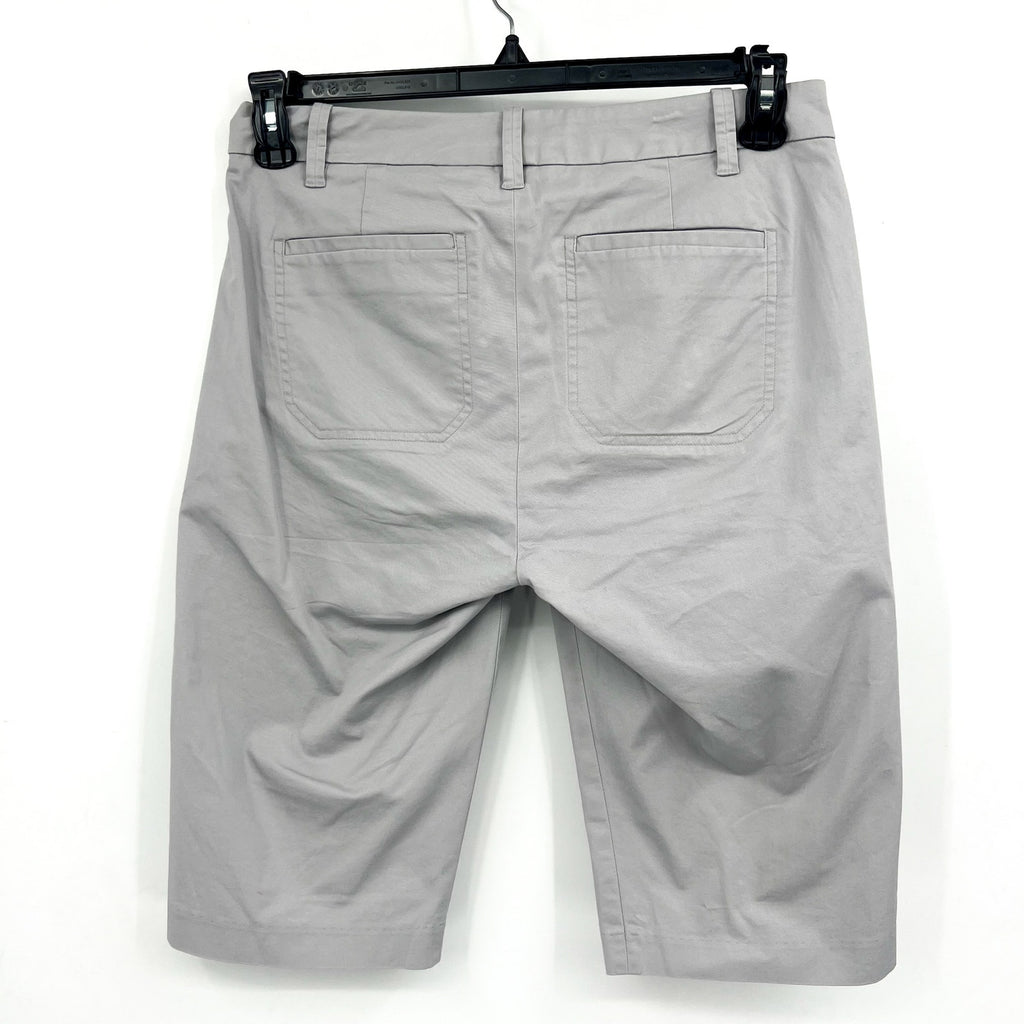 VINCE Womens Coin Pkt Bermuda Shorts Size 6 Grey Fog Stretch Flat Front NWOT