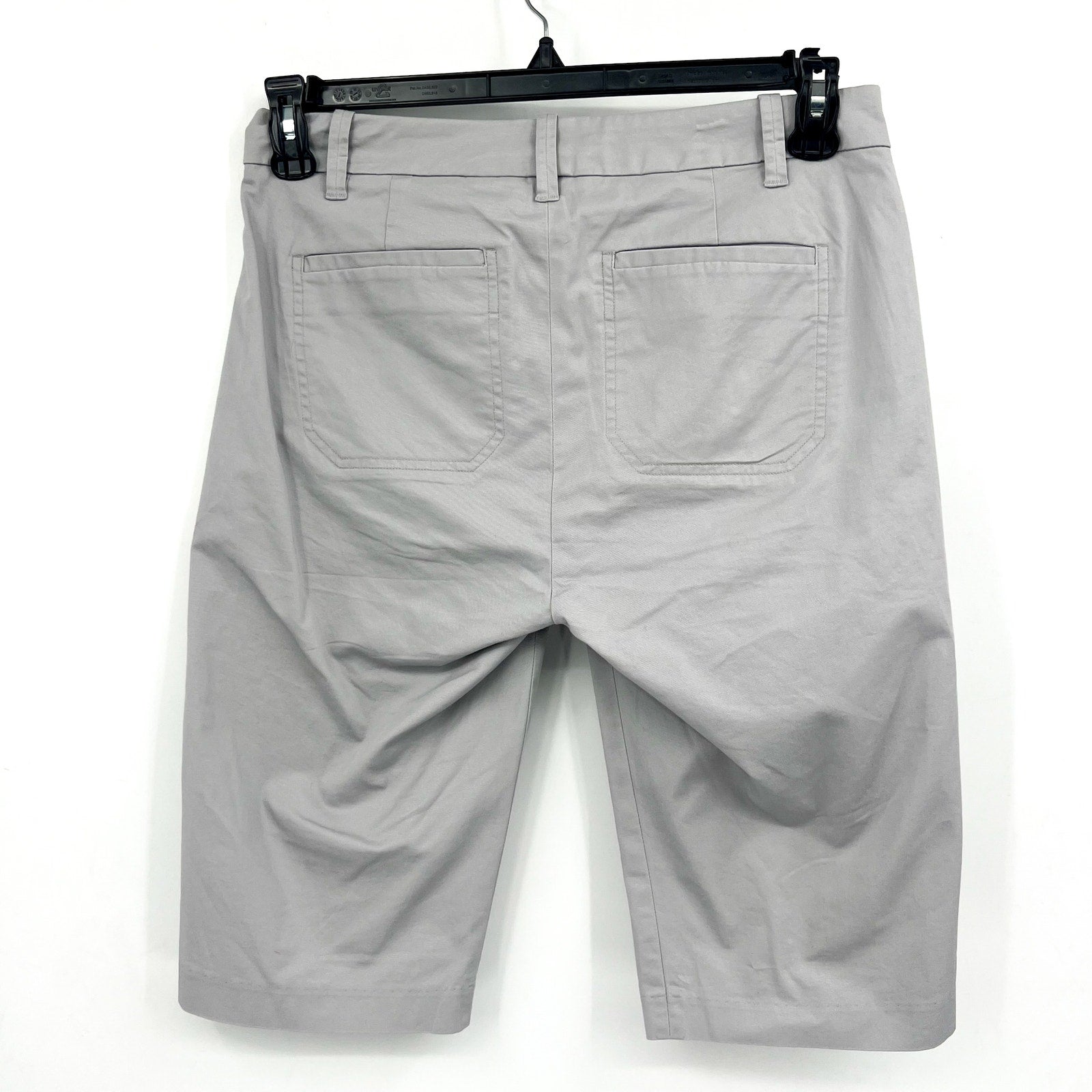VINCE Womens Coin Pkt Bermuda Shorts Size 6 Grey Fog Stretch Flat Front NWOT