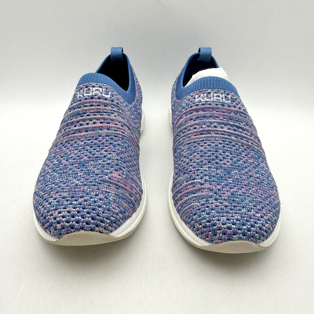 Kuru Womens Stride Casual Sneakers Size 5.5 WIDE Blue White Knit Slip On NWOB