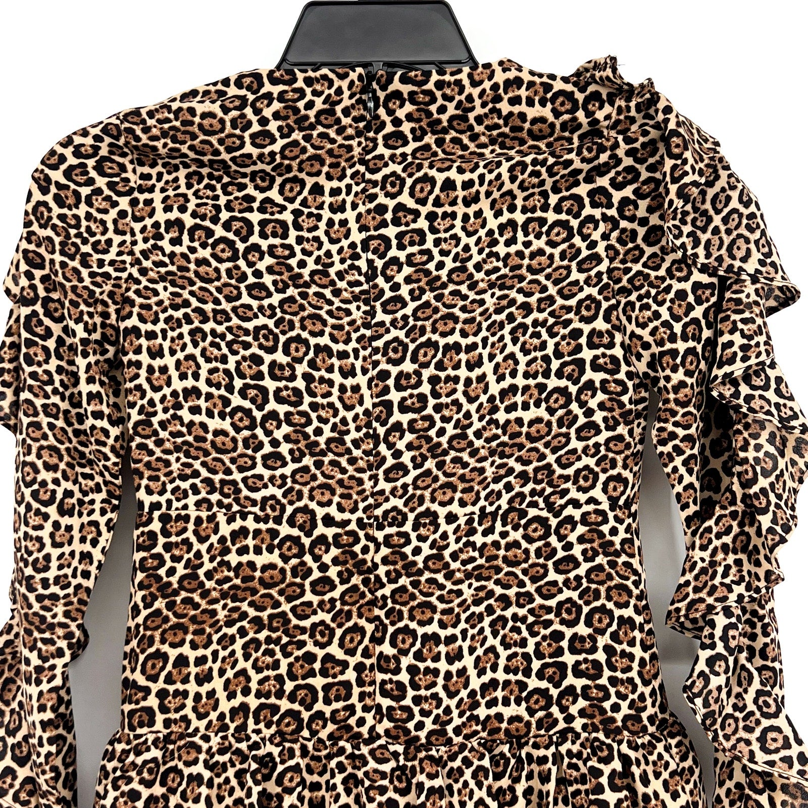 BARDOT Girl's Whit Ra Ra Dress Size 7-8 Small Leopard Ruffle Long Sleeve NWT