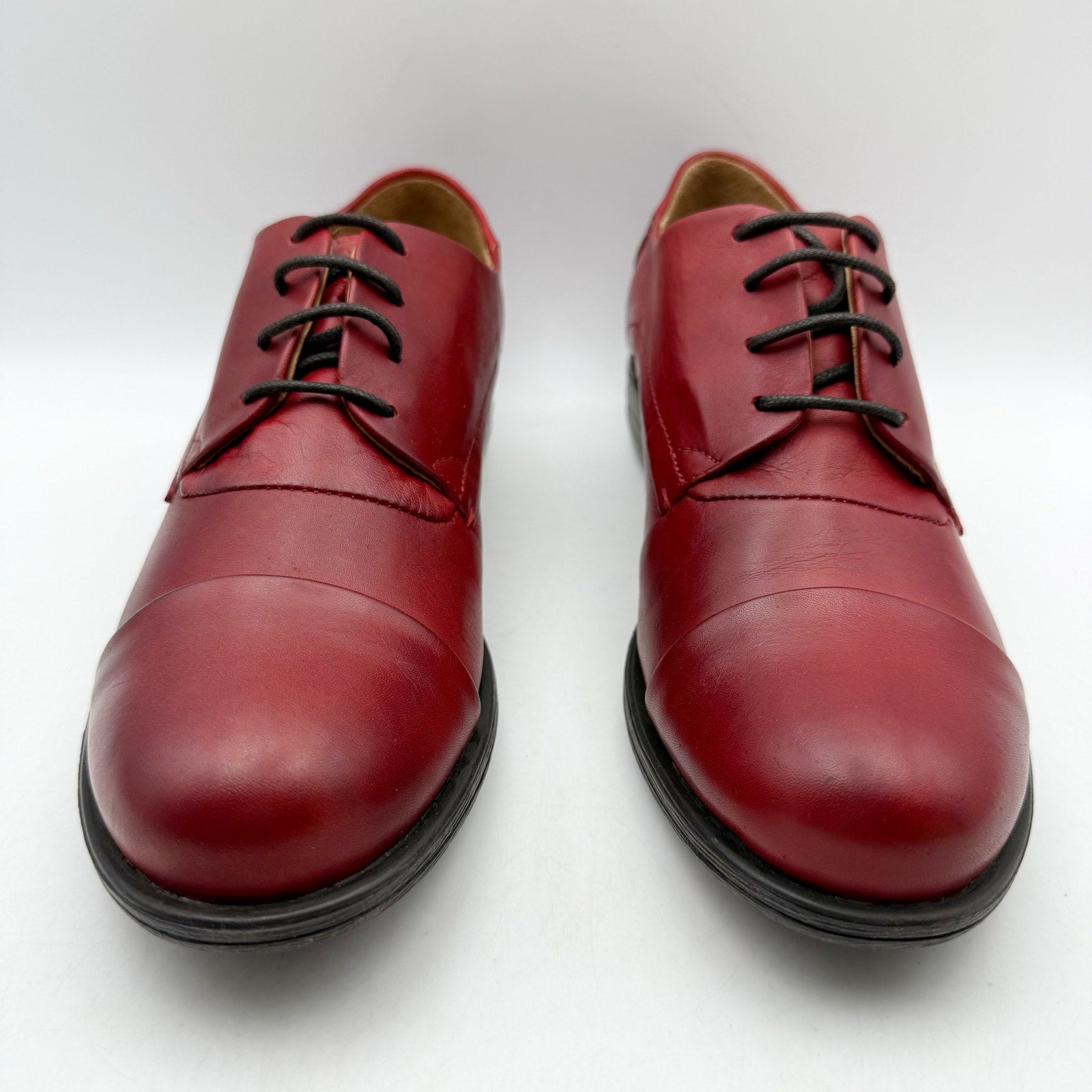 Miz Mooz Womens Letty Oxford Shoes US 8 M EU 38 Red Leather NIB