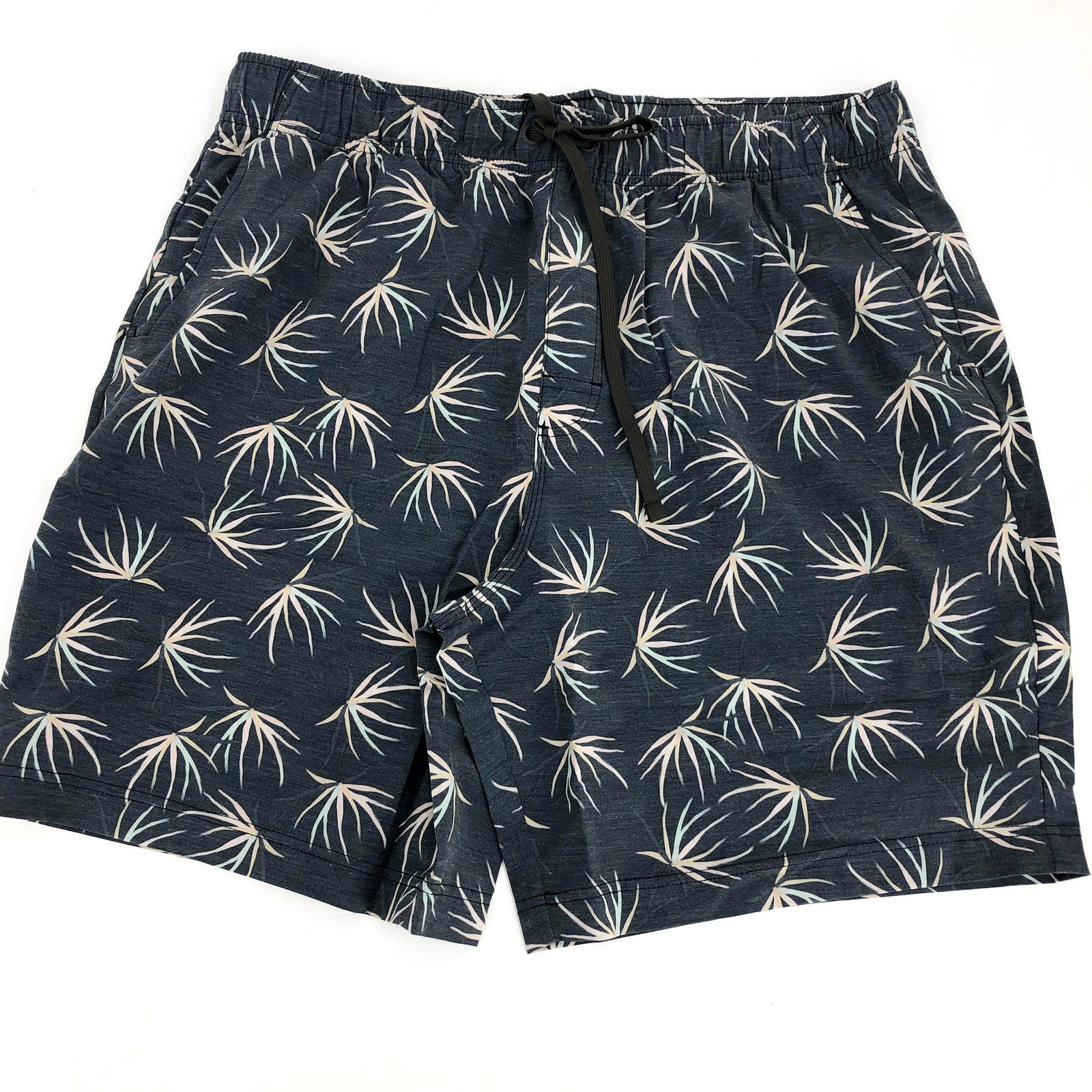 PRANA Men's Metric Board Short Size XXL Black Bloom 8" inseam Drawstring NWT