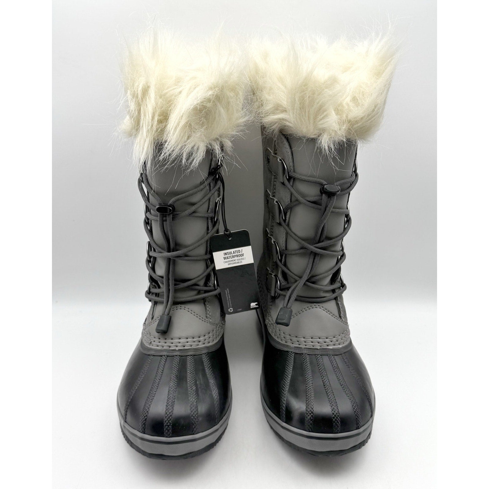 Sorel Kids Joan of Arc Duck Boots US 6 EU 38 Gray Brown Waterproof Snow NIB