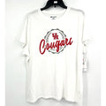 CHAMPION Women's UH Cougars Faux Crest T-shirt XXL White Red Short Sleeve NWT