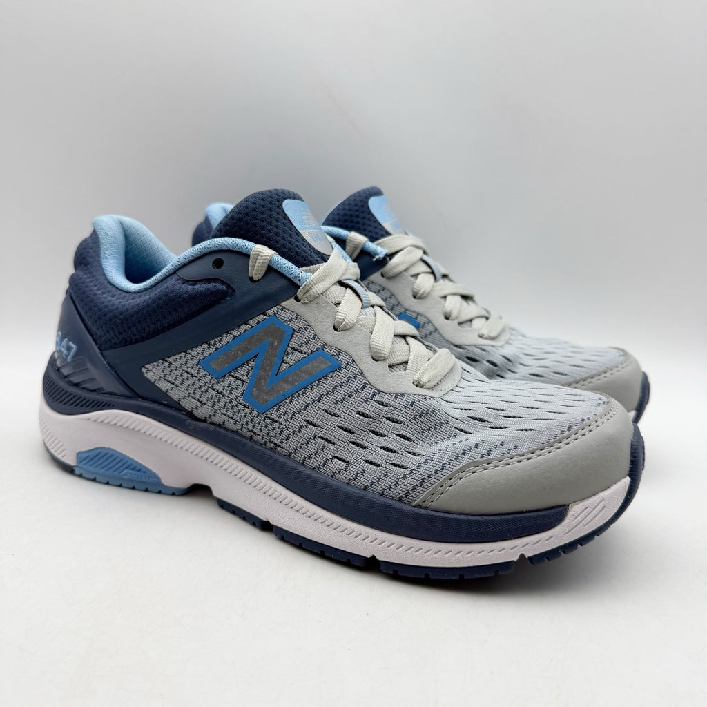New Balance Womens 847v4 Walking Shoes US 6.5 AA NARROW Grey Blue Athletic NWOB