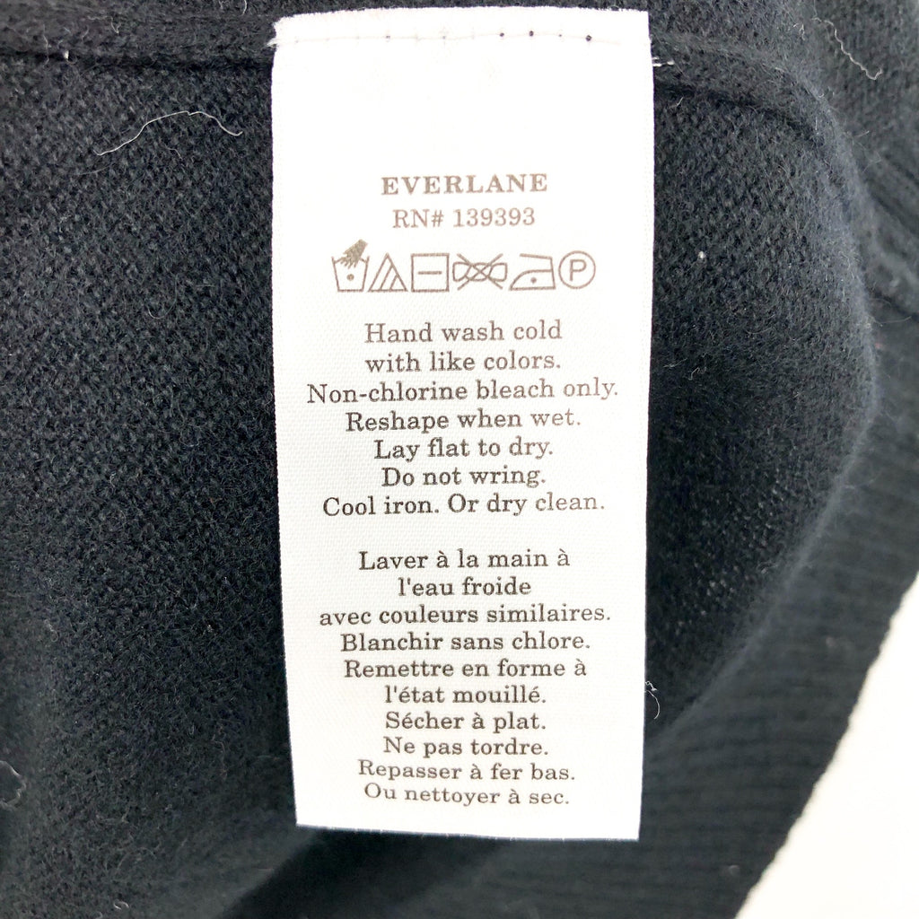 Everlane Womens The Classic V Cashmere Sweater Small Black Long Sleeve NWT