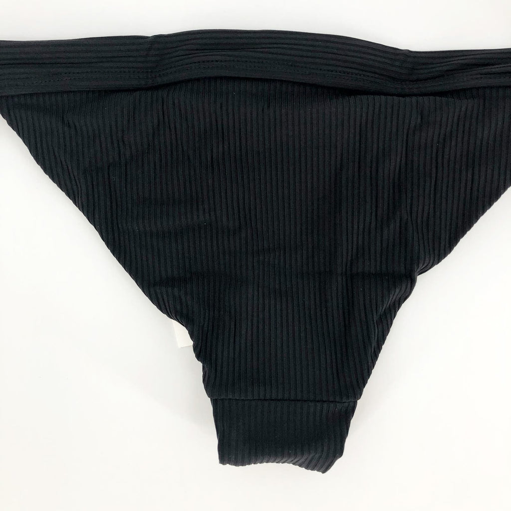 ANDIE SWIM Women's The Banded Cheeky Bikini Bottom Size XL Black Ribbed