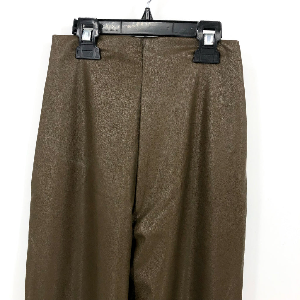 COMMANDO Women's Faux Leather Flared Legging Medium Cadet Green High Rise NWT