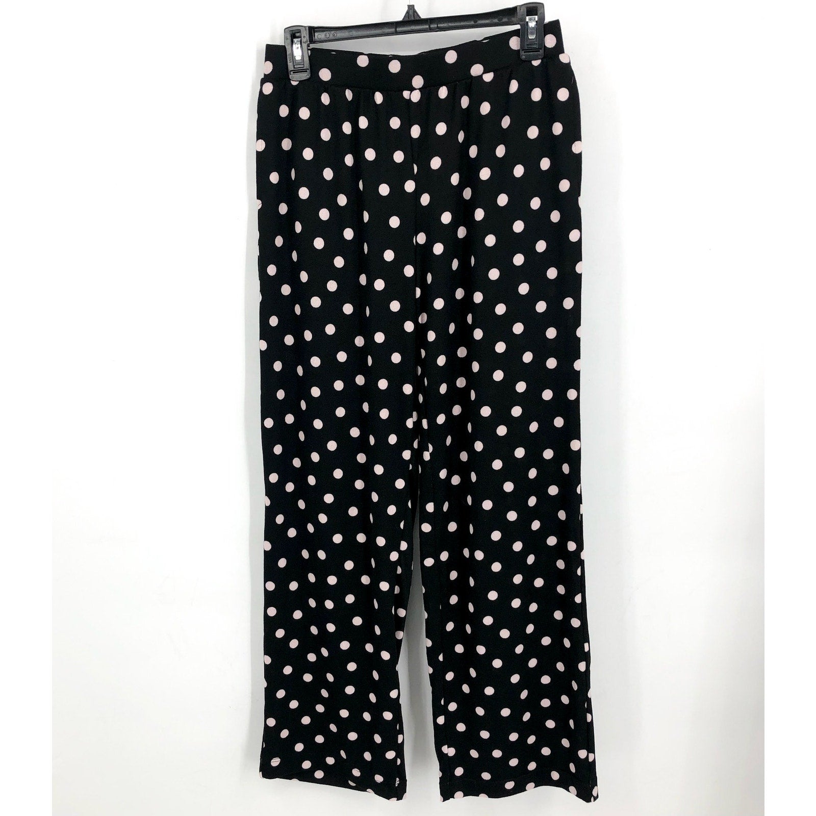 KATE SPADE Womens Long Sleeve Sweater Knit Pajama Set Small Black White Dot NWT