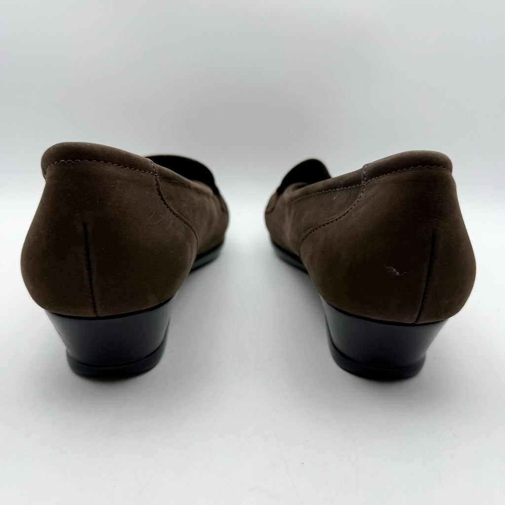 SAS Womens Taylor Wedge Loafers Size 12 M EU 42.5 Brown Leather NIB