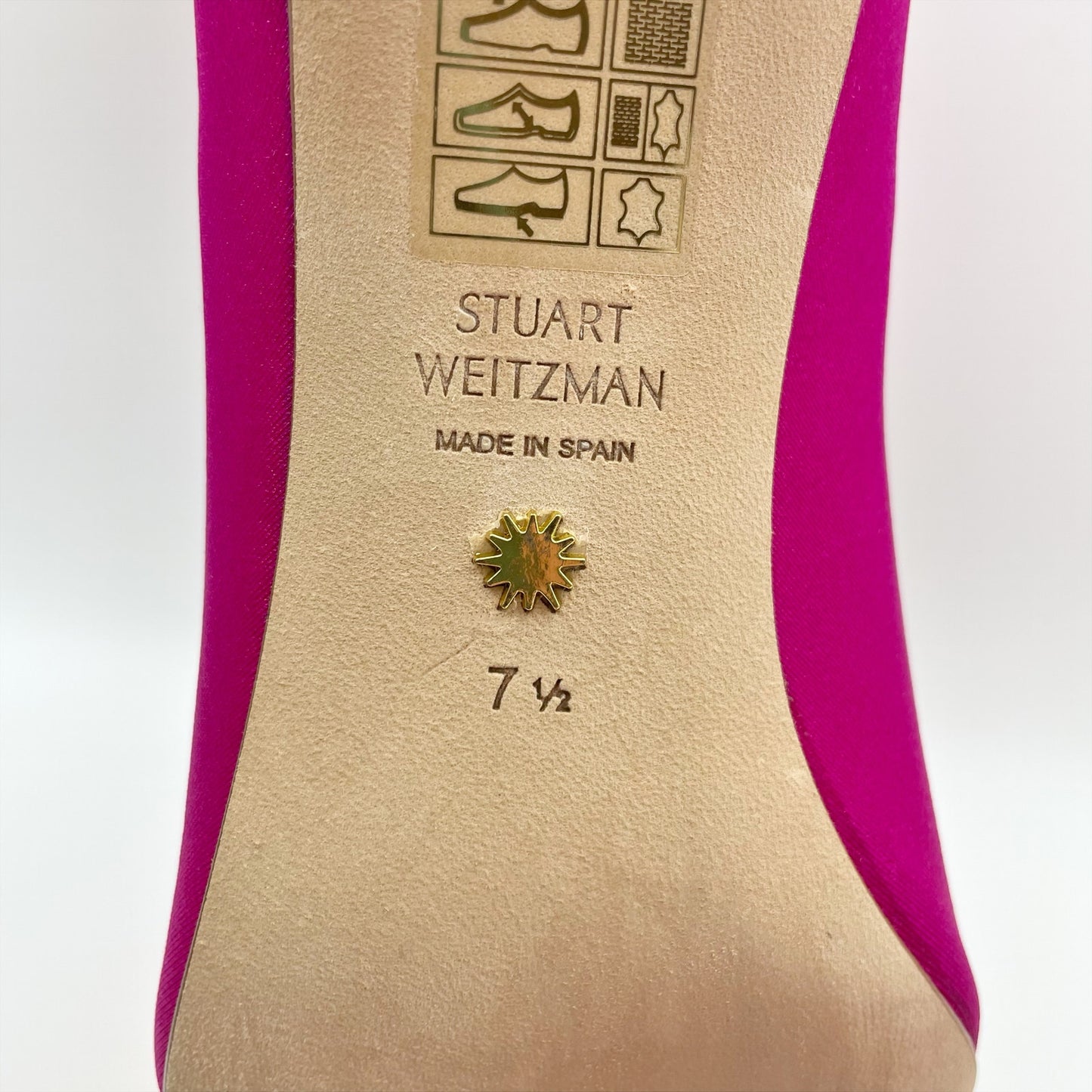 Stuart Weitzman Womens Stuart 75 Stretch Bootie US 7.5 Pink Magenta Suede EUC