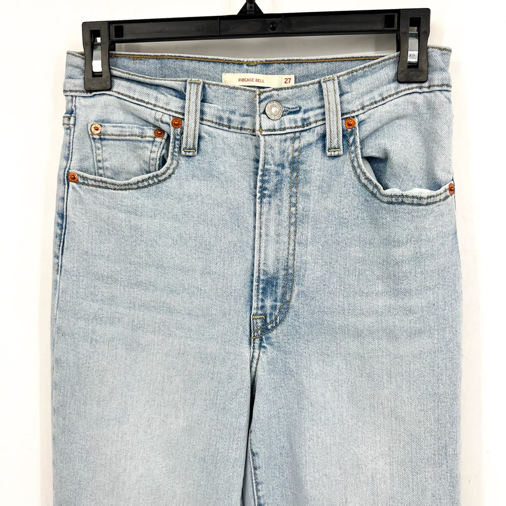 LEVI'S Women's Ribcage Bell Jeans 27x32 Size 4 Light Wash A75030004 NWOT