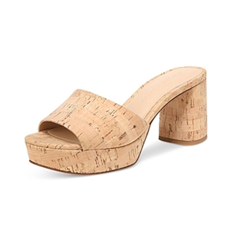 Veronica Beard Womens Dali Cork Heels US 11 M Tan Leather Cork Platform NIB