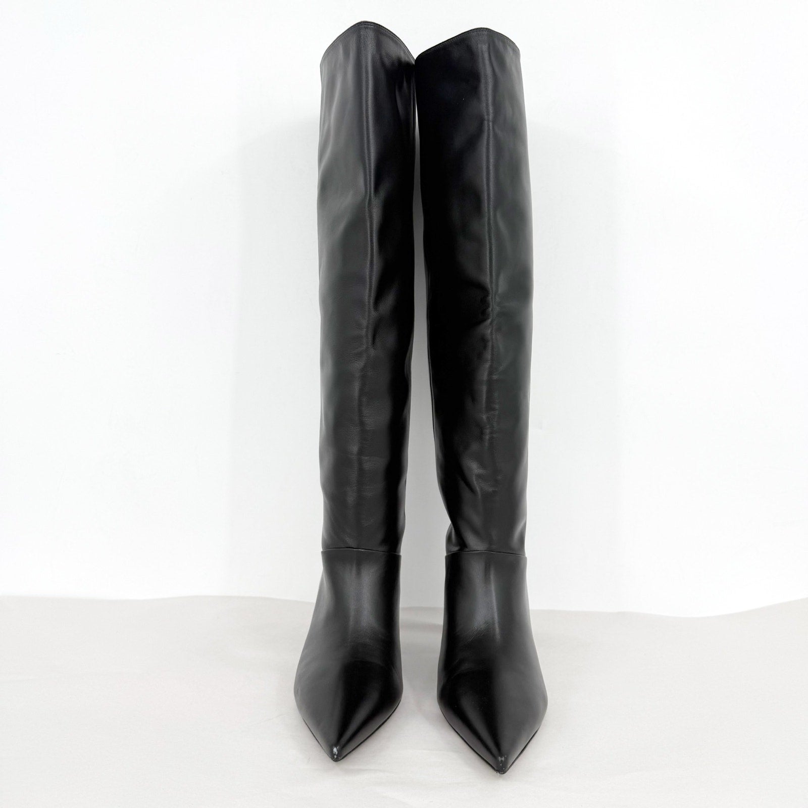 AllSaints Womens Odyssey Over-The-Knee Boots US 9 M Black Leather NWOB