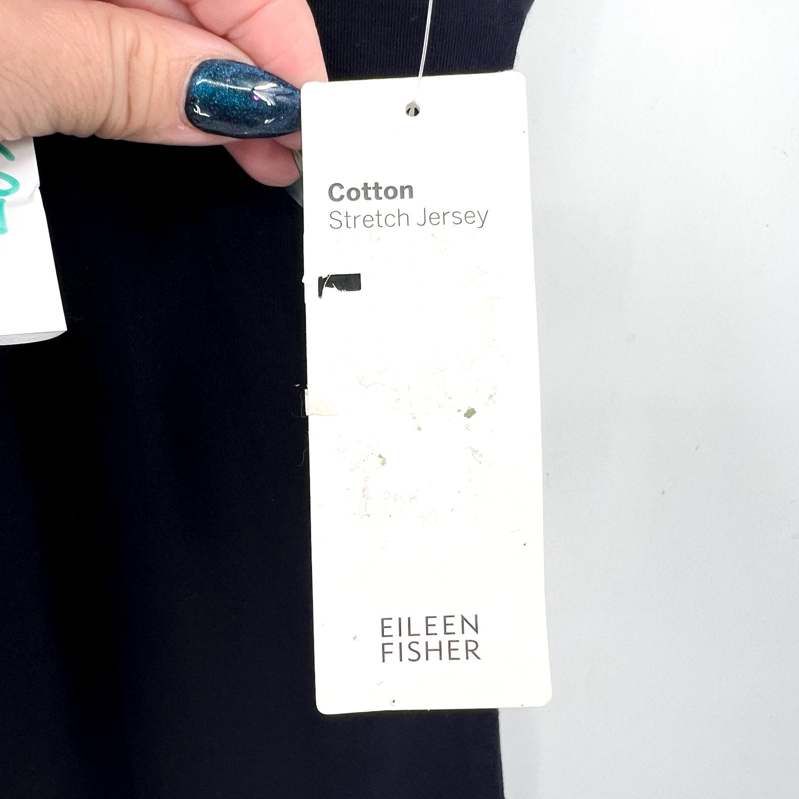EILEEN FISHER Womens Organic Cotton Stretch Jersey Tank Small Dark Navy Blue NWT