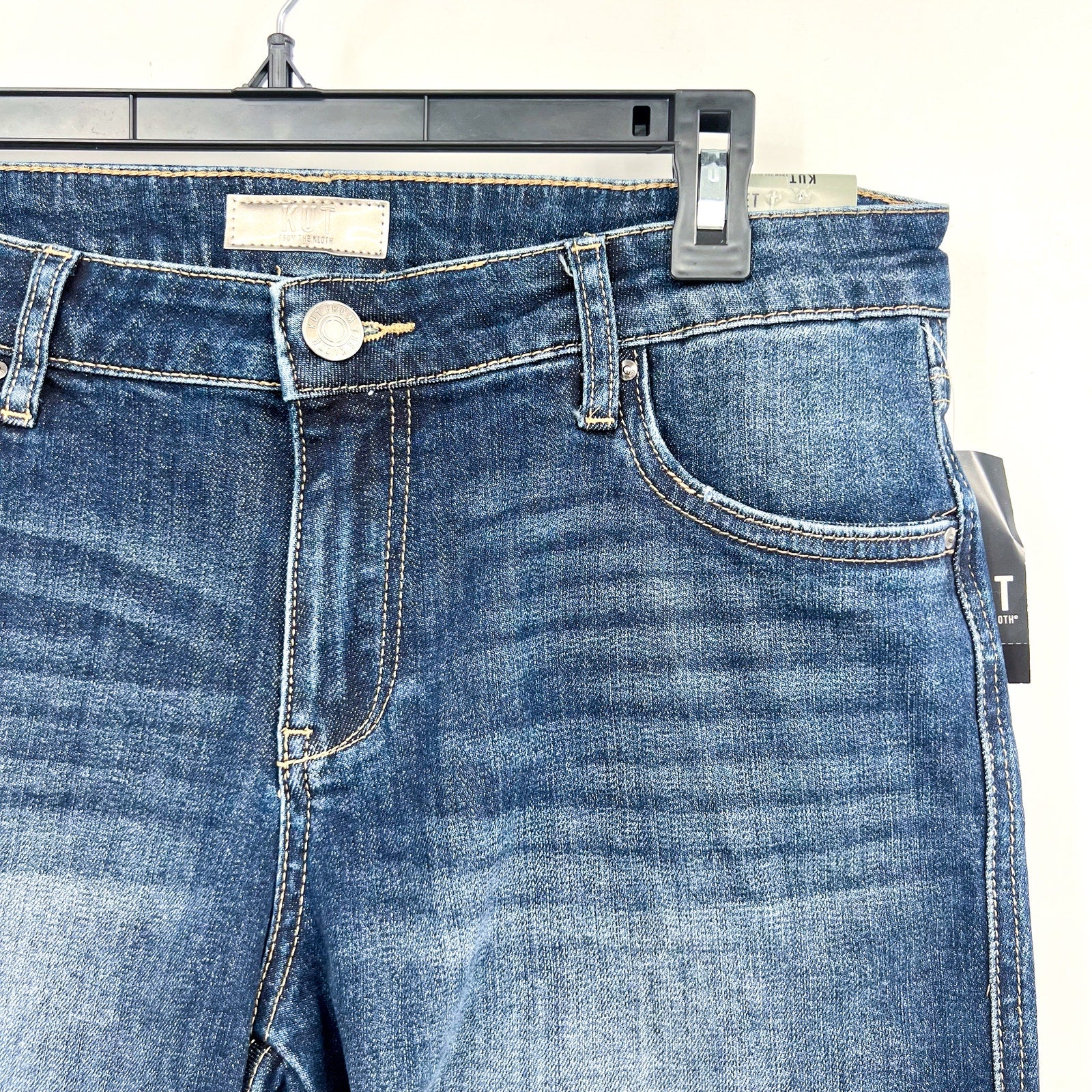 KUT FROM THE KLOTH Gidget Fray Jean Shorts Size 8 Dark Blue Denim NWT