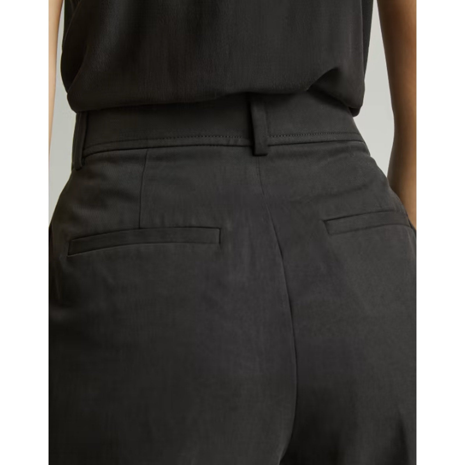 EVERLANE Women's Way High Draper Tapered Pant Size 4 Black Tencel NWT
