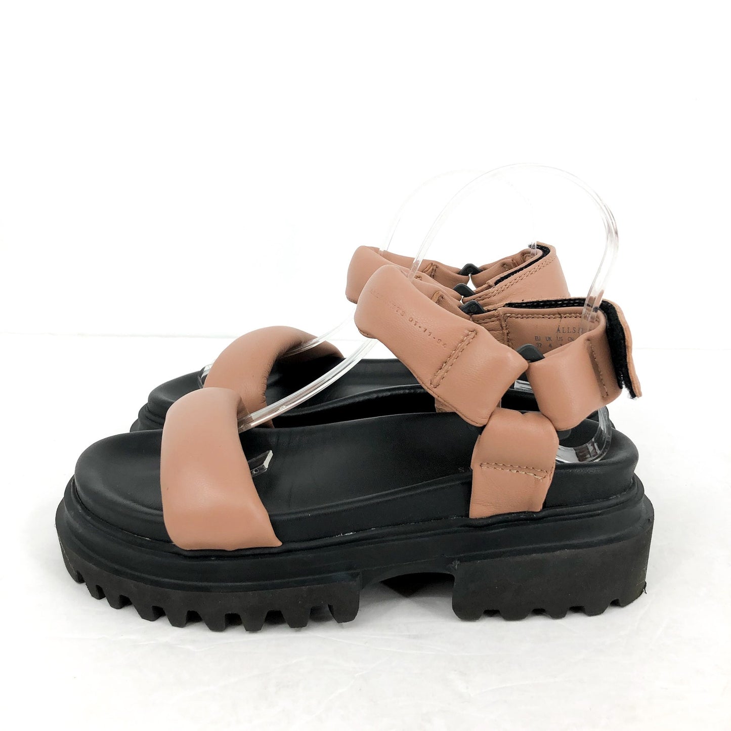 ALLSAINTS Womens Helium Platform Sandals US 7 EU 37 Leather Chunky Sole NWOB