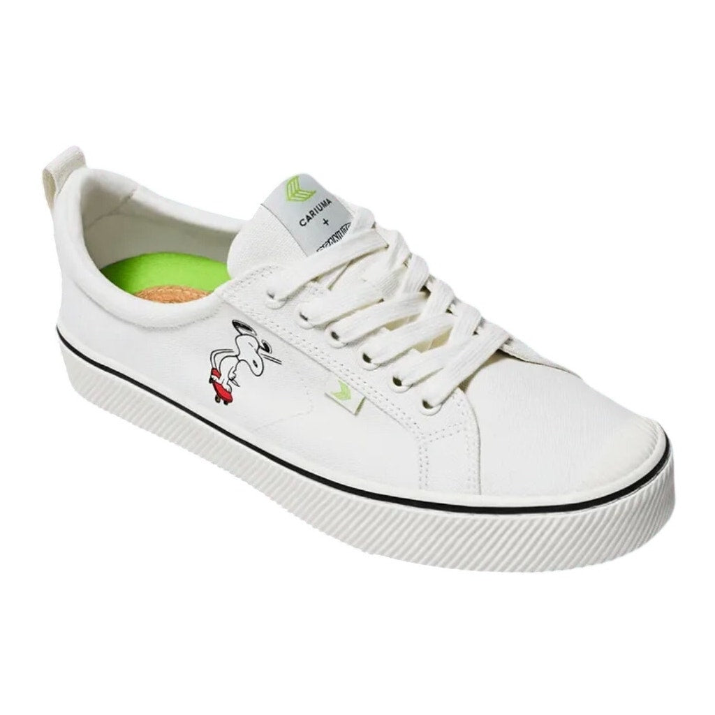 Cariuma OCA Low Peanuts Skate Sneakers Womens 7 Off White Canvas Snoopy NIB