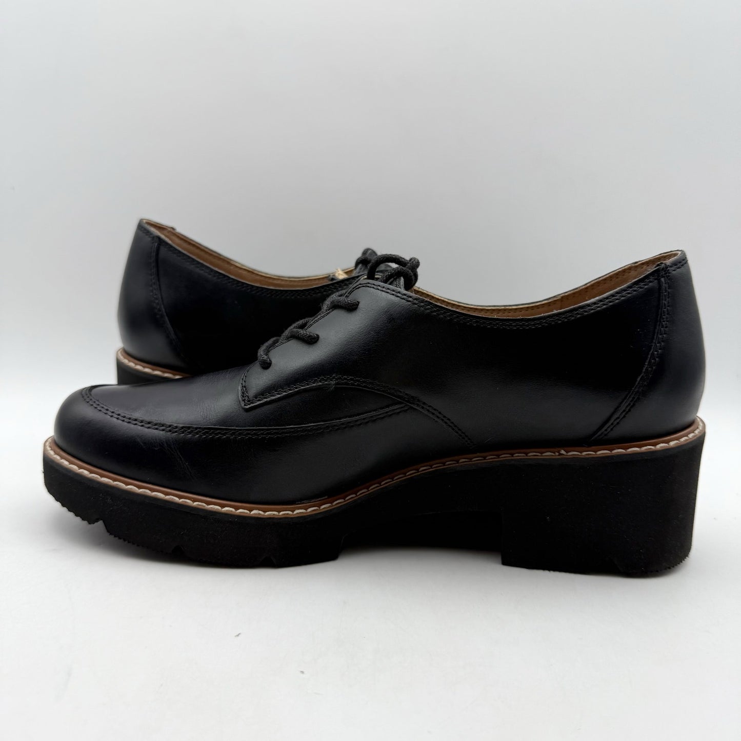 Naturalizer Womens Darry Lace Up Oxford Loafer US 9 M EU 40 Black Leather NWOB