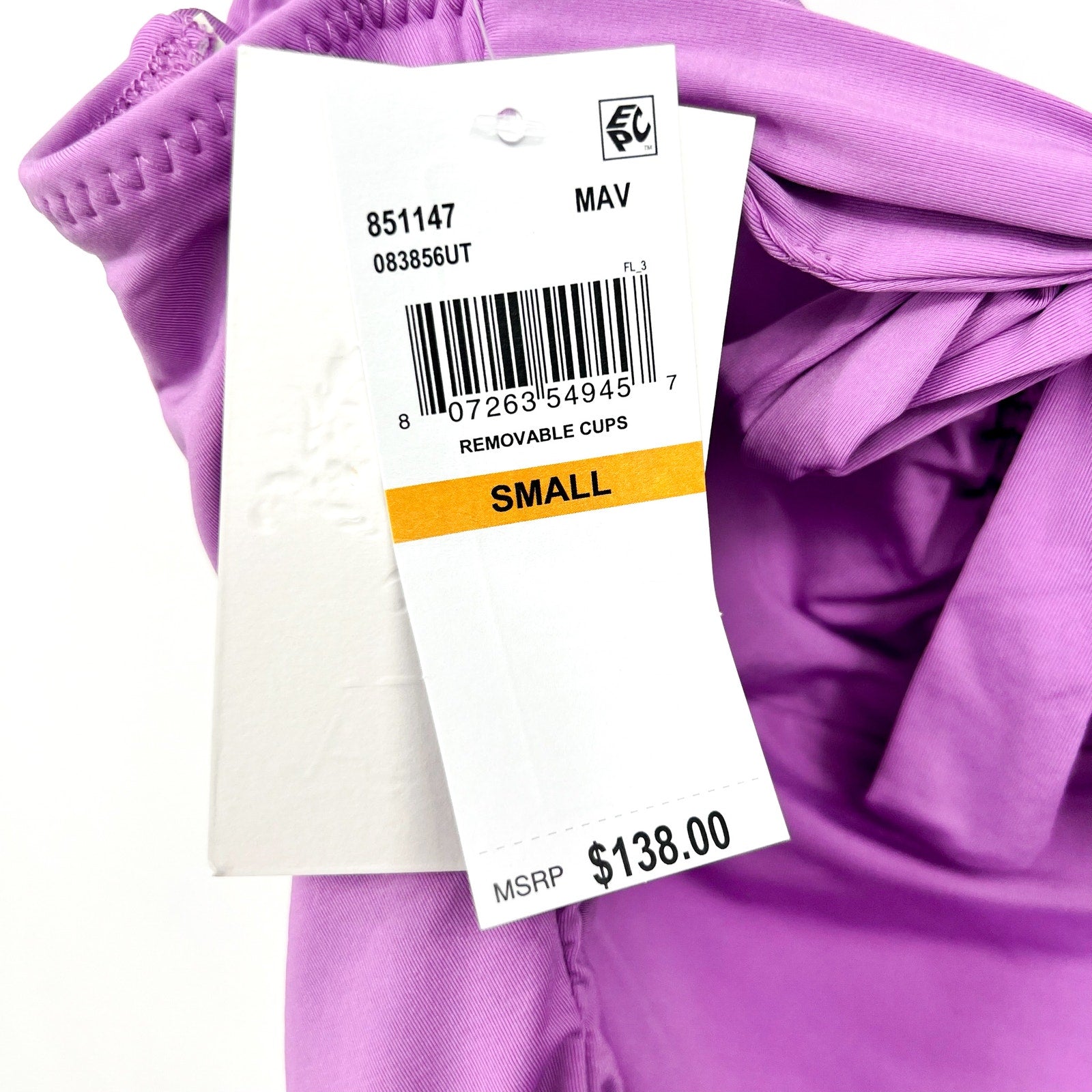 BECCA Women's Color Code V-Wire One Piece Swimsuit Small Malva Purple NWT