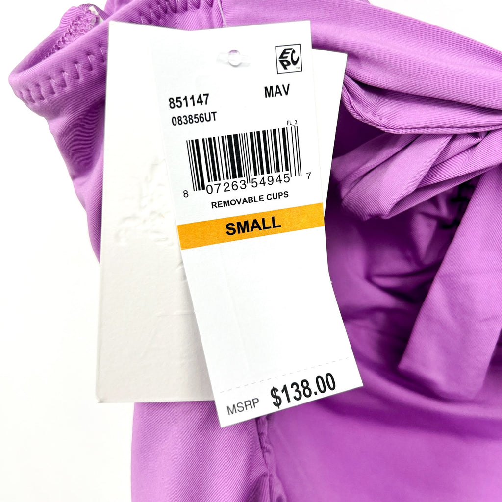 BECCA Women's Color Code V-Wire One Piece Swimsuit Small Malva Purple NWT