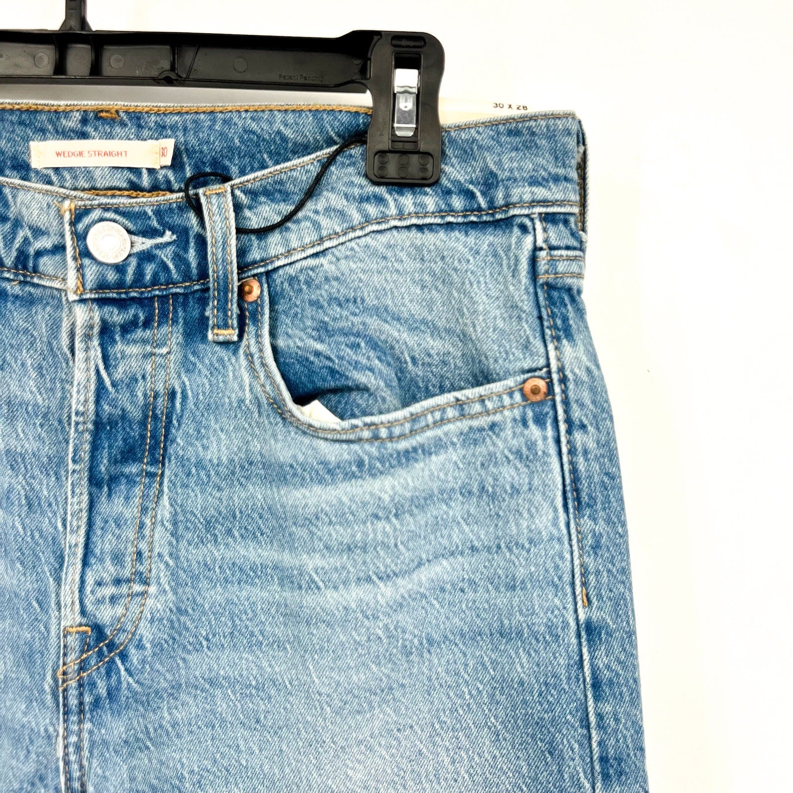 LEVI'S Womens Wedgie Straight Jeans 30x28 US 10 Calling All Blue 34964-0178 NWT