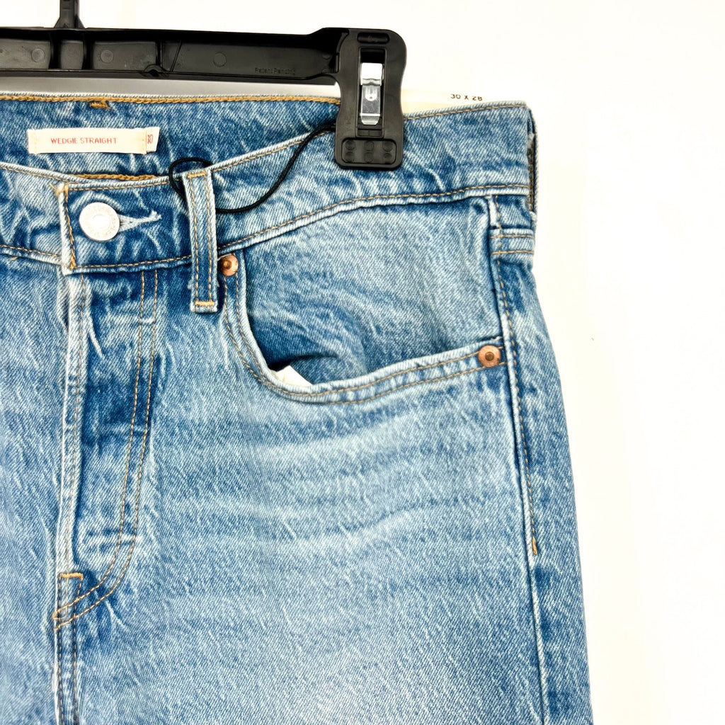 LEVI'S Womens Wedgie Straight Jeans 30x28 US 10 Calling All Blue 34964-0178 NWT
