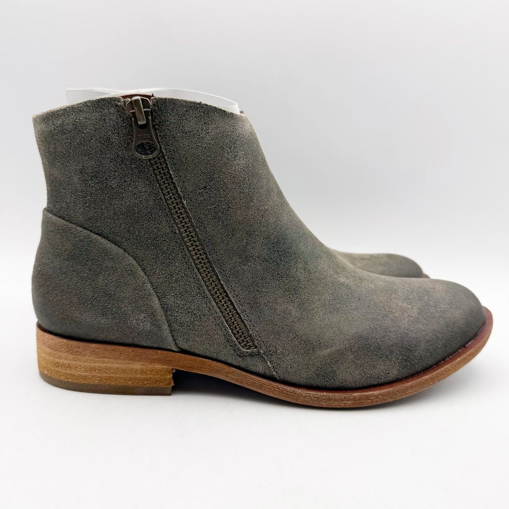 Kork-Ease Womens Riley Ankle Boots Size 7.5 Grey Taupe Leather Booties NIB