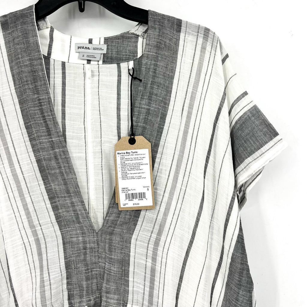 PRANA Women's Marina Bay Tunic Cover Up Small Charcoal Gray Cotton Dress NWT