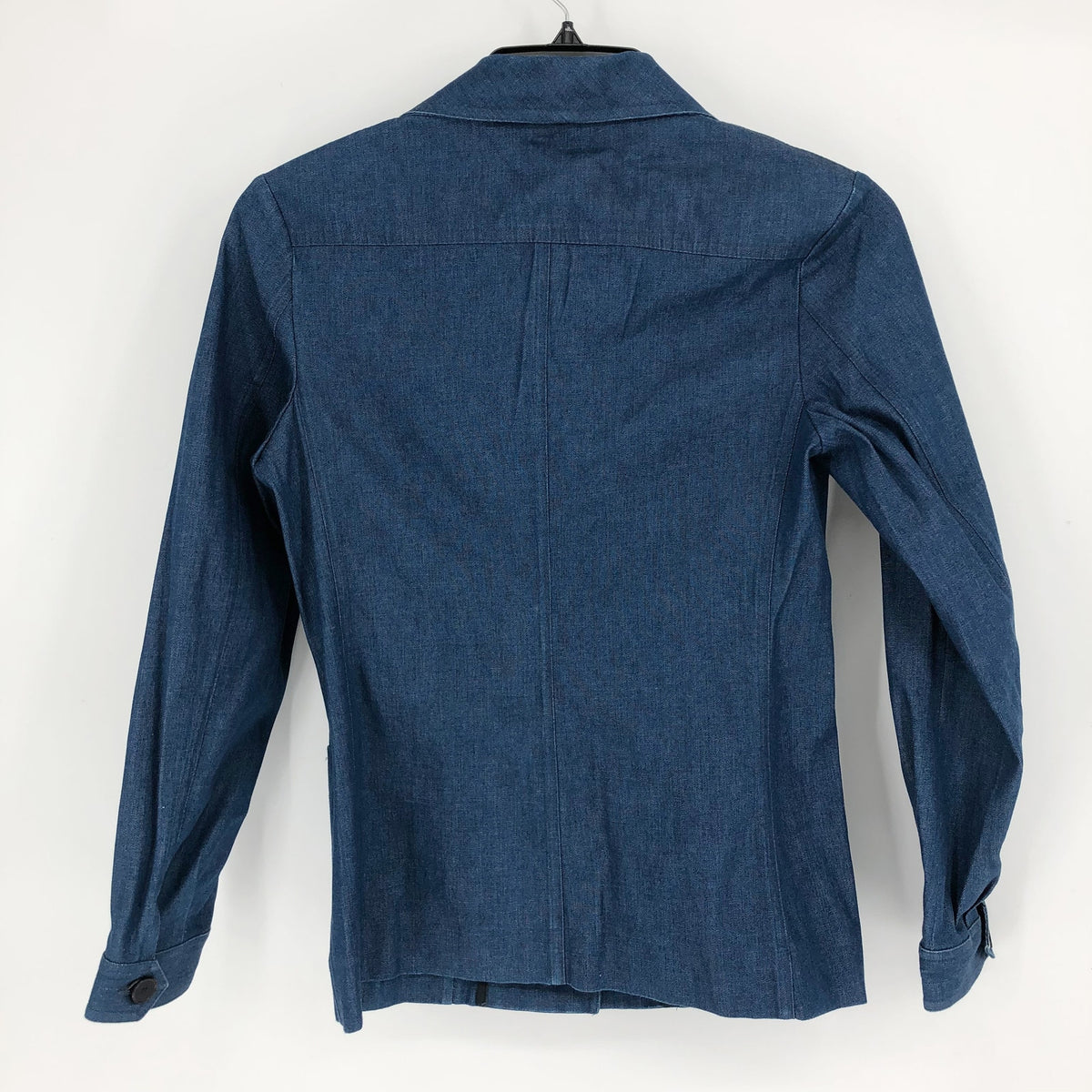 RE/DONE Women's 60's Safari Jacket Small Blue Indigo Cotton Buttons Pockets NWT