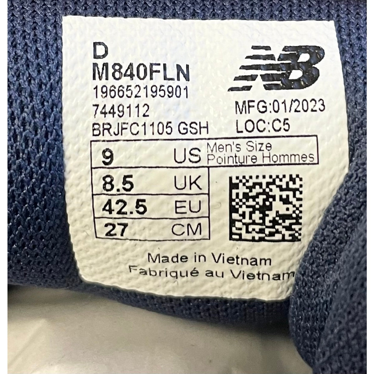 New Balance Men's Fresh Foam 840v1 Running Shoes US 9D EU 42.5 Blue NIB