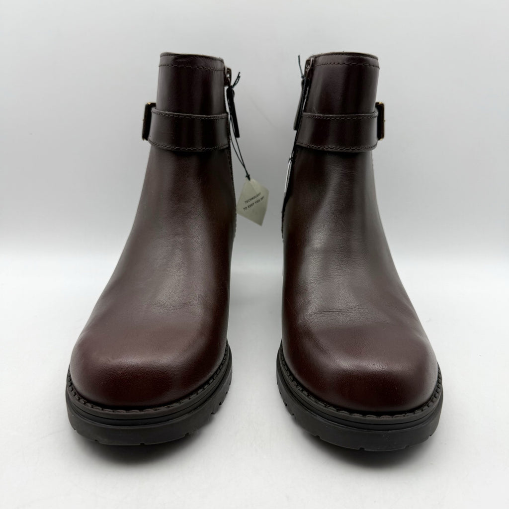 Cole Haan Womens Catherine Ankle Booties US 8 B Brown Leather Waterproof NIB