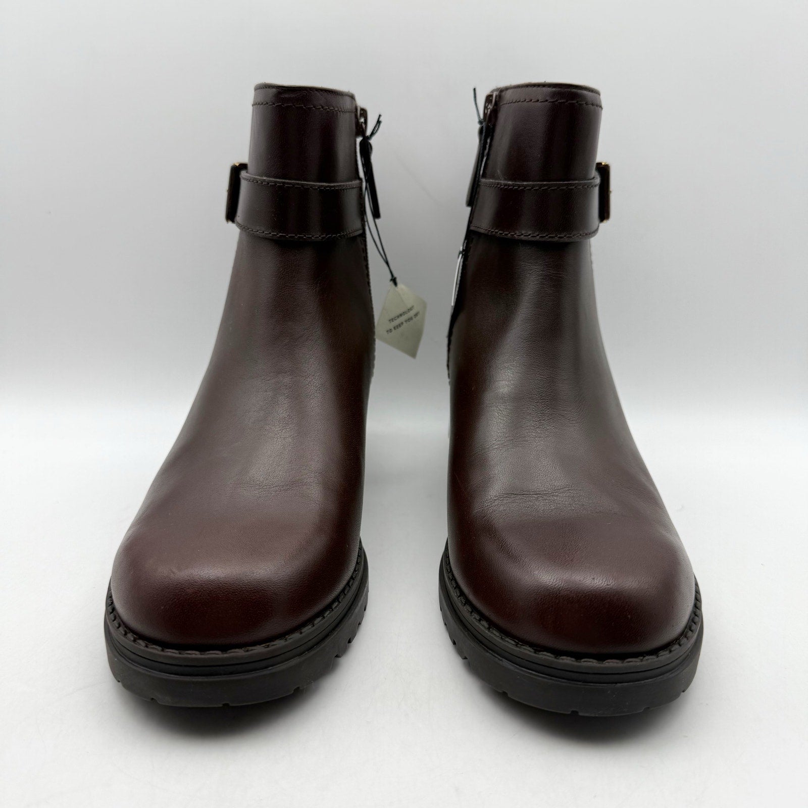 Cole Haan Womens Catherine Ankle Booties US 8 B Brown Leather Waterproof NIB