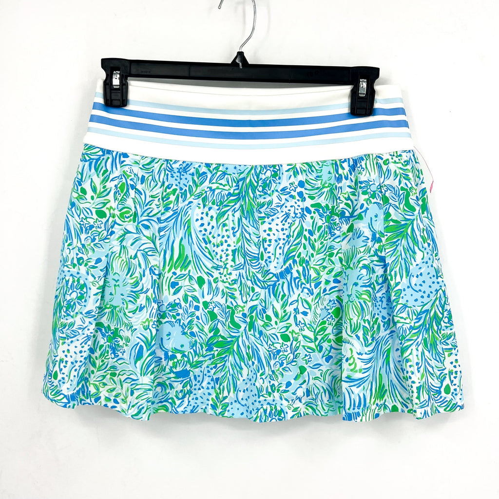 LILLY PULITZER Womens Luxletic Yvonne Skort Large Hydra Blue Dandy Lions NWOT