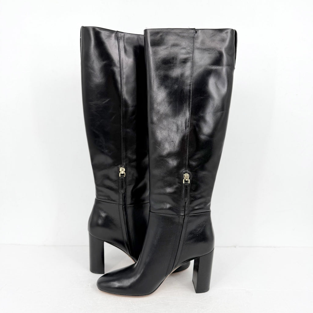 Kate Spade Womens Colby Tall Boots US 7.5 B EU 38 Black Leather NIB