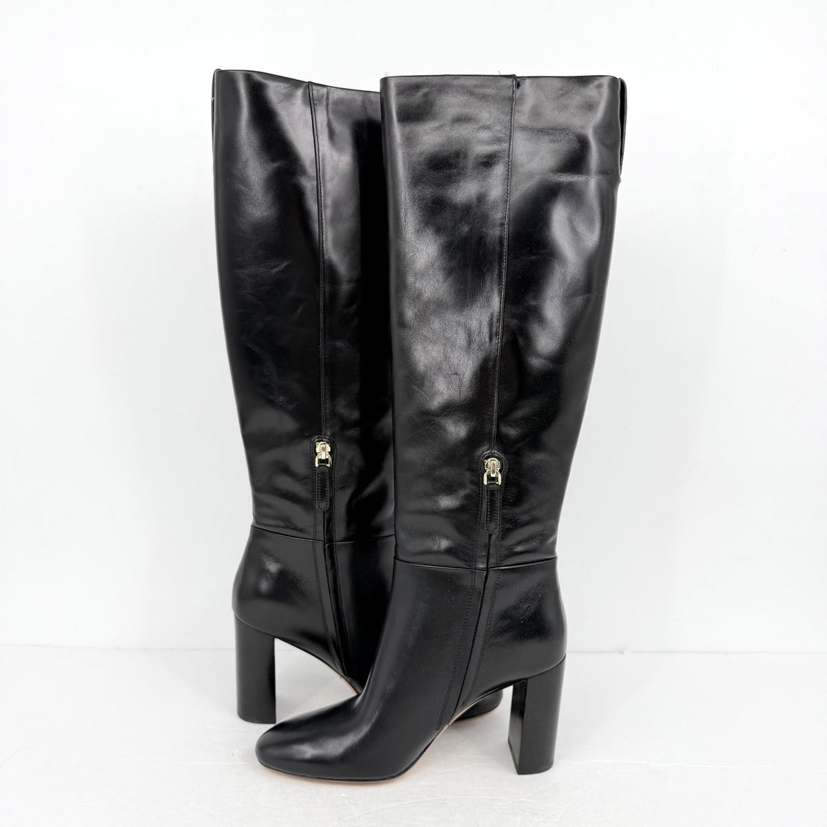 Kate Spade Womens Colby Tall Boots US 7.5 B EU 38 Black Leather NIB