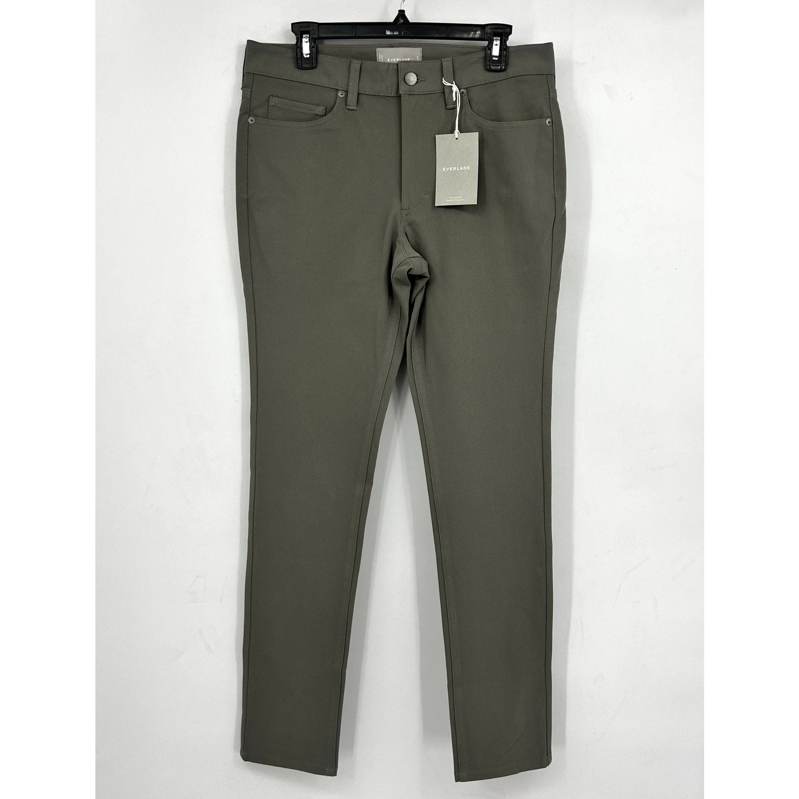 EVERLANE Men's The Stretch Twill 5-Pocket Pants 30x32 Green High Rise NWT