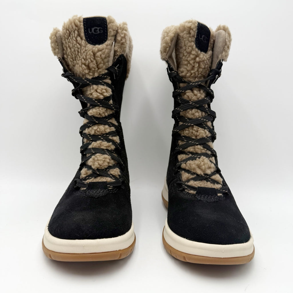 UGG Womens Lakesider Tall Winter Boots Size 5 EU 36 Black Suede Waterproof NWOB
