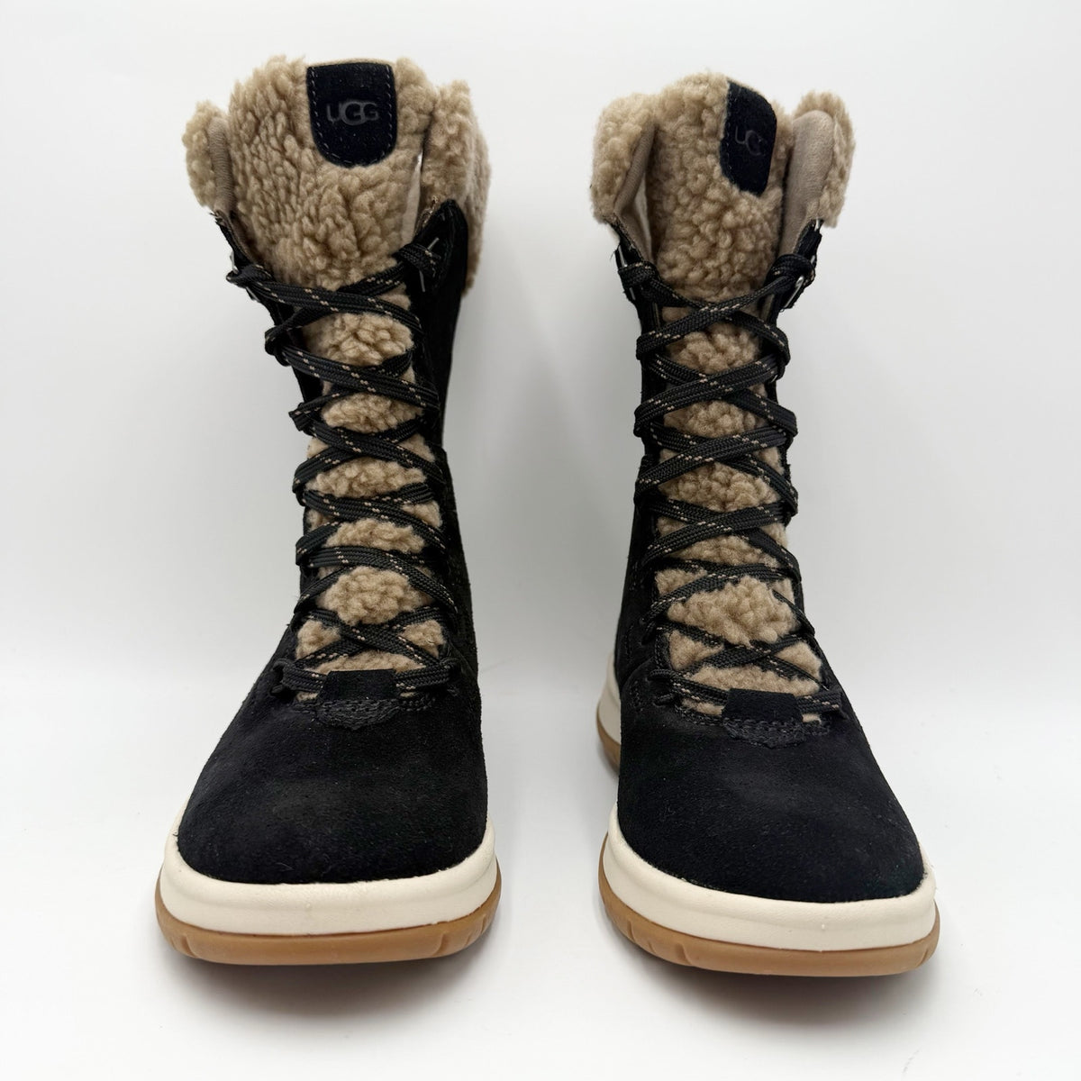 UGG Womens Lakesider Tall Winter Boots Size 5 EU 36 Black Suede Waterproof NWOB