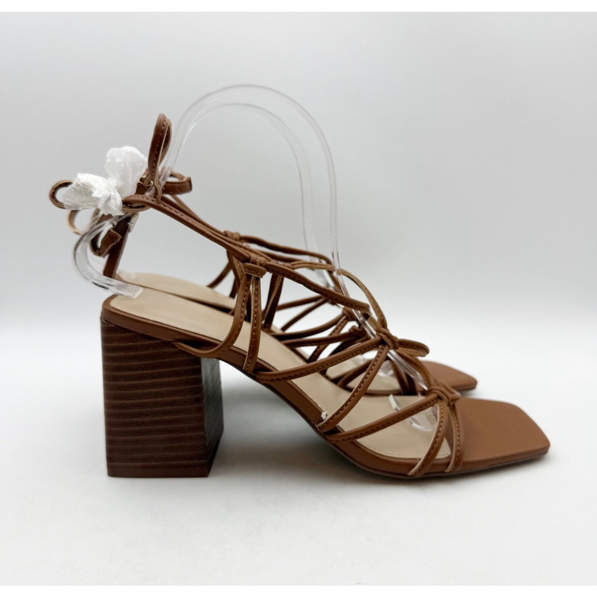 FARYL by Farylrobin Womens Zayne Heeled Sandals Size 8 M EU 38 Cognac Brown NWOB