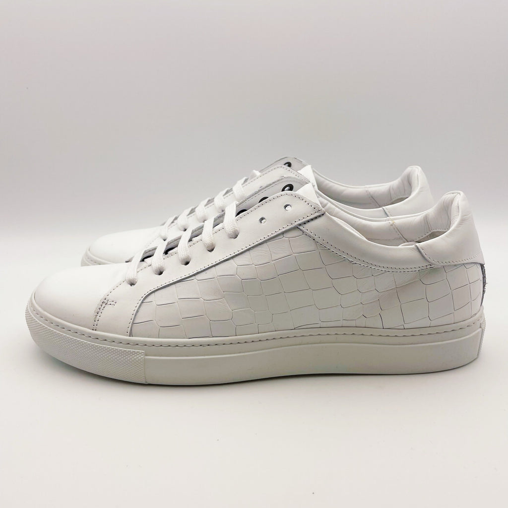 Johnston & Murphy Mens Jake Lace to Toe Casual Sneakers US 8.5 White Leather NIB