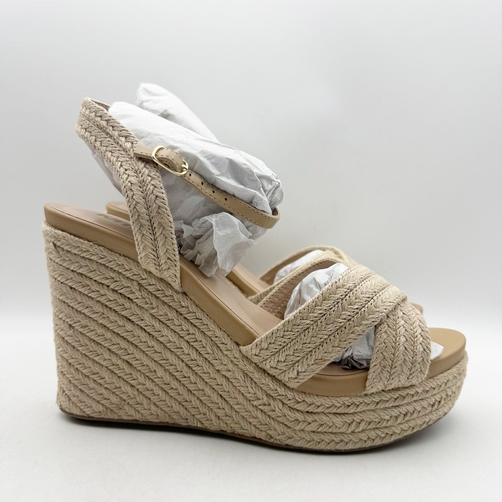 MIA Womens Alouette Wedge Sandal US 11 EU 42 Tan Natural Jute NWOB
