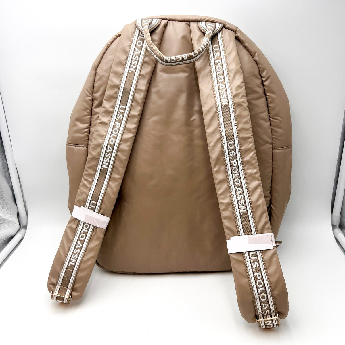 U.S POLO ASSN. Quilted Nylon Backpack One Size Taupe Beige NWT