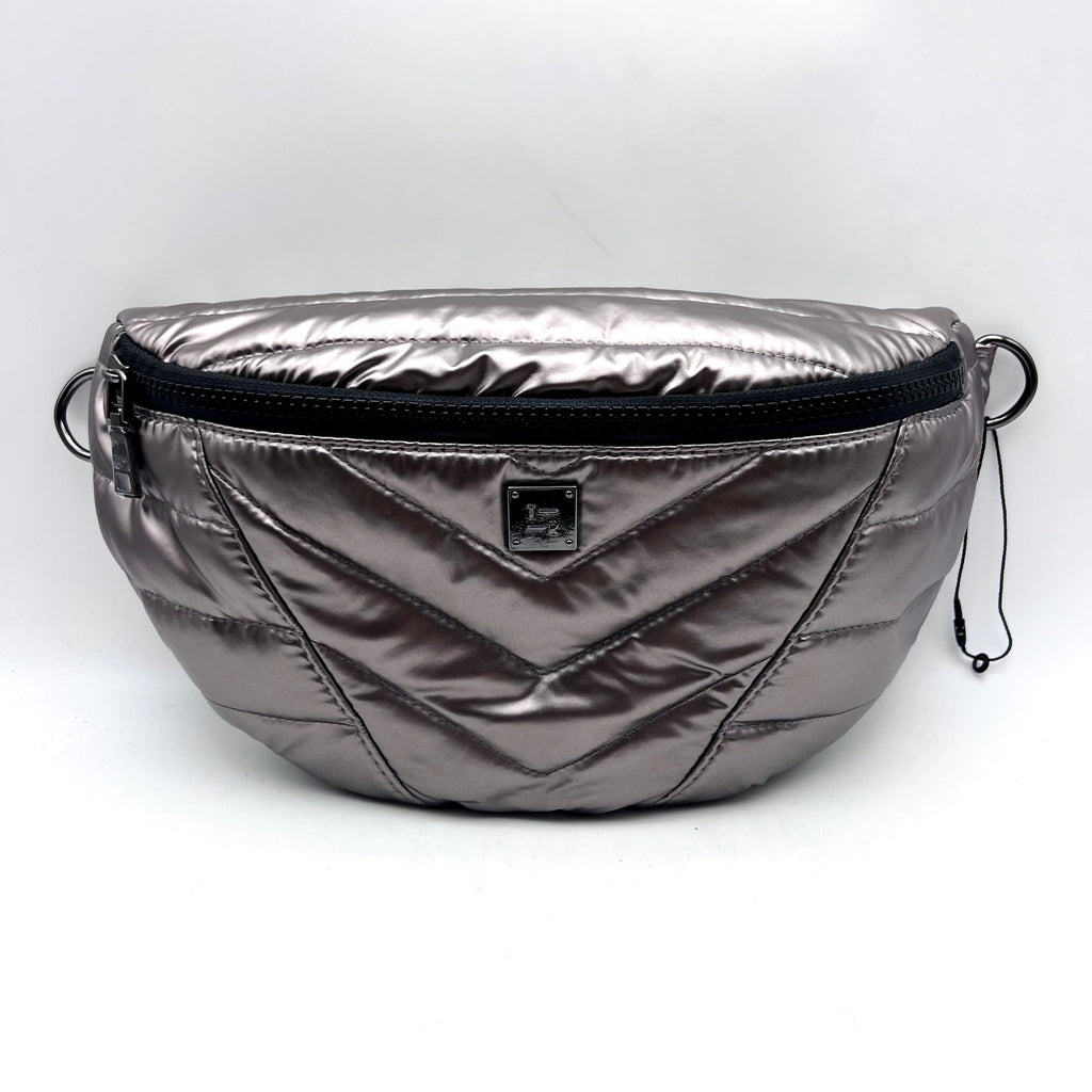 THINK ROYLN Women's Shining Star Crossbody/Belt Bag Silver Pearl Latte NWOT