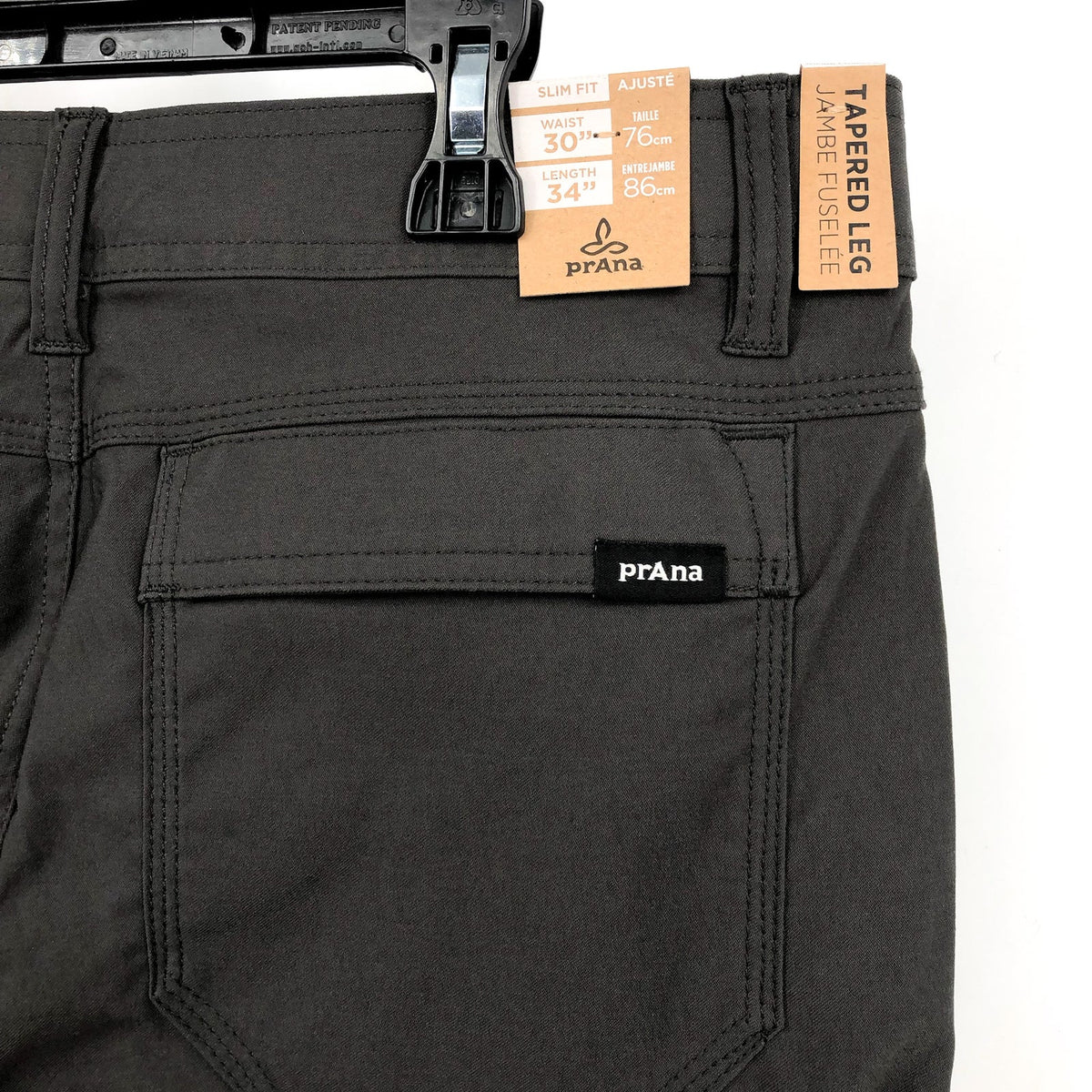 PRANA Men's Stretch Zion Pants II Size 30x34 Gray Slim Fit Water Repellent NWT
