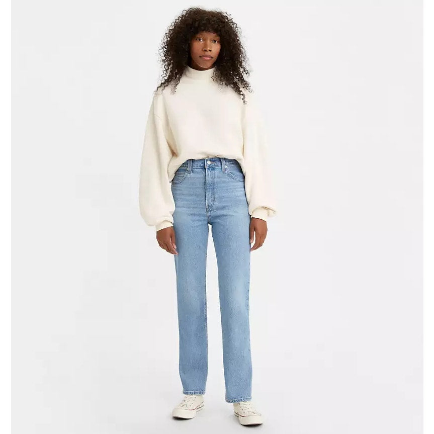 Levi's Womens 70's High Rise Slim Straight Jeans Size 28 US 6 Light Blue NWT