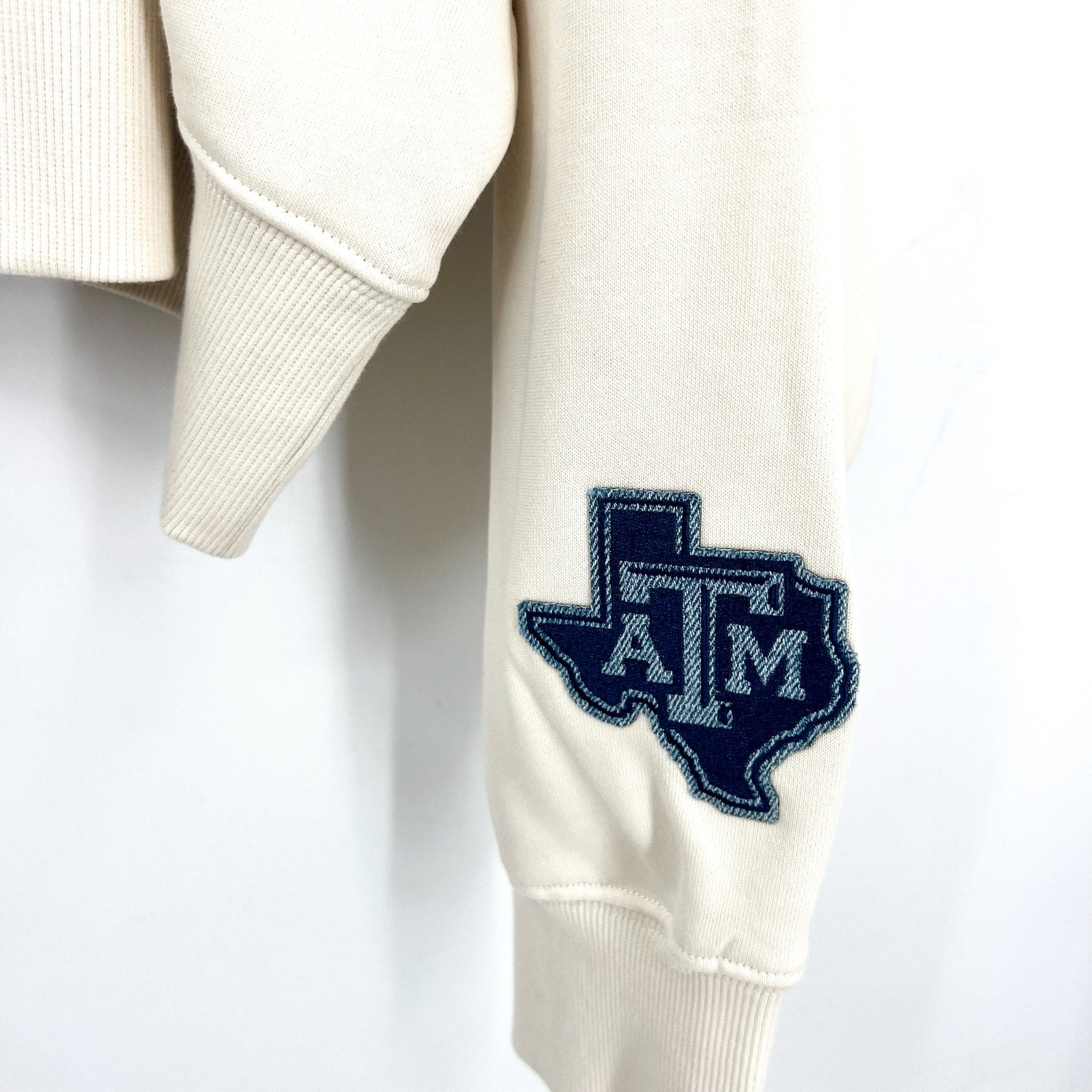 PRO STANDARD Womens Texas A&M Oversized Pullover Sweatshirt 2XL Cream Blue NWT