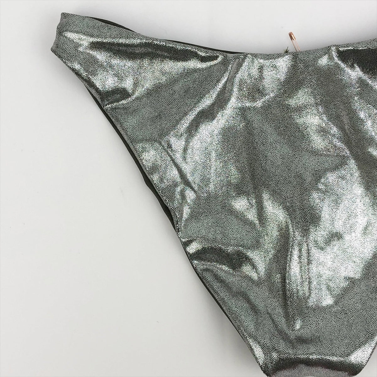 Good American Metallic Better Reversible Bikini Bottom 0 XS Silver Green NWT